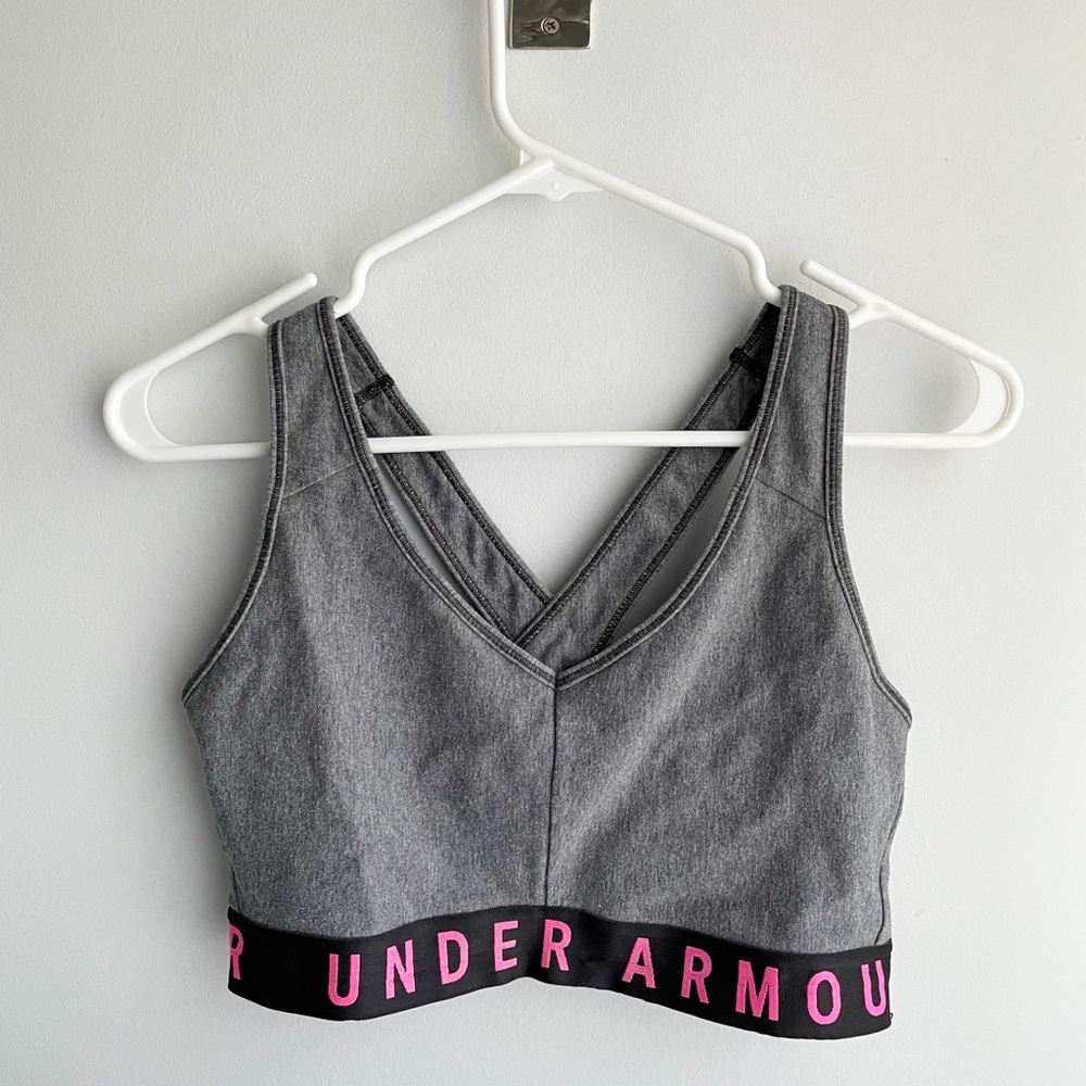 Gray Under Armour Cross Back Sports Bra Large
